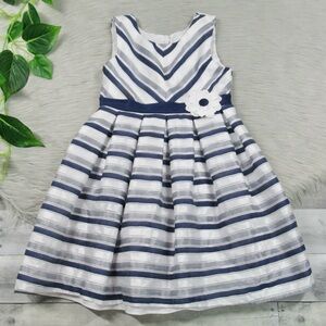 JONA MICHELLE Sleeveless Ribbon Striped  Special Occasion Dress Girls Size 6